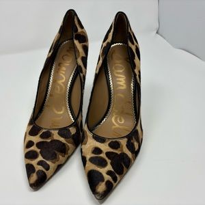Sam Edelman Hazel Leopard Print Calf Hair High Heel Pumps Women's Size 6
